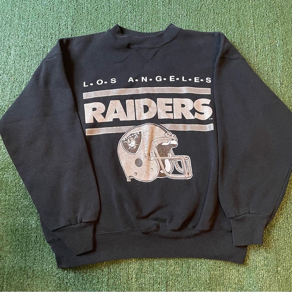 Vintage 90s Champion Los Angeles Raiders Crewneck Sweatshirt - Large